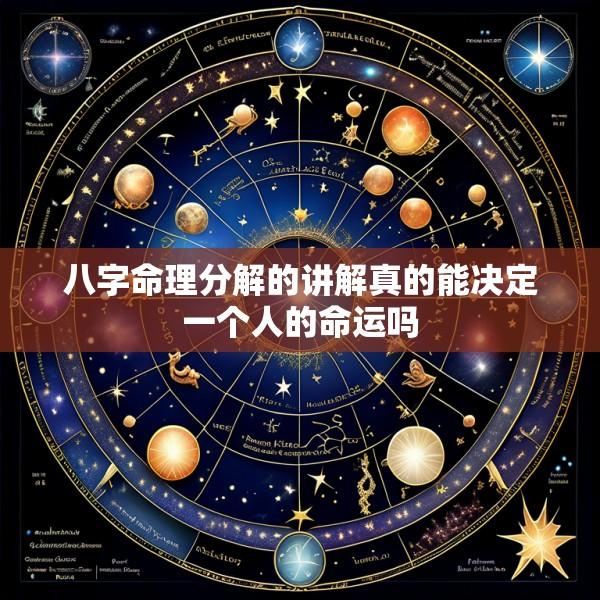 八字命理分解的讲解真的能决定一个人的命运吗