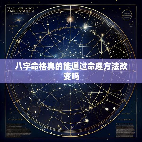 八字命格真的能通过命理方法改变吗