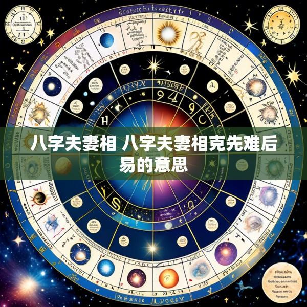 八字夫妻相 八字夫妻相克先难后易的意思