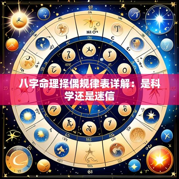 八字命理择偶规律表详解：是科学还是迷信