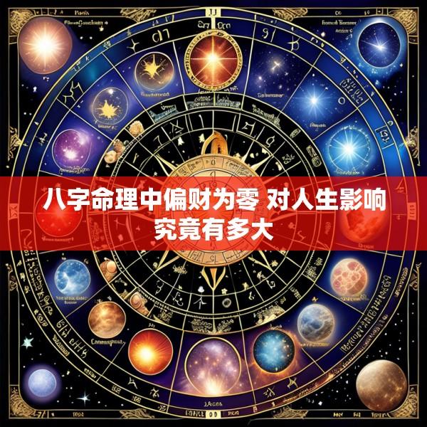 八字命理中偏财为零 对人生影响究竟有多大