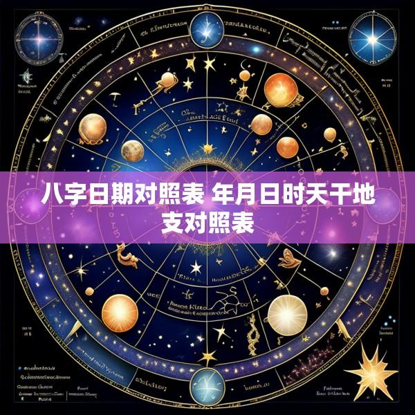 八字日期对照表 年月日时天干地支对照表
