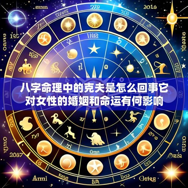 八字命理中的克夫是怎么回事它对女性的婚姻和命运有何影响