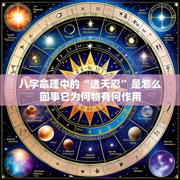 八字命理中的“透天忍”是怎么回事它为何物有何作用