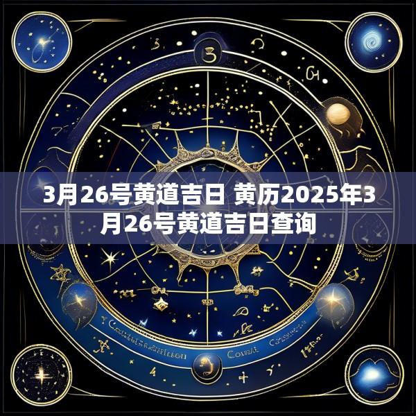 3月26号黄道吉日 黄历2025年3月26号黄道吉日查询