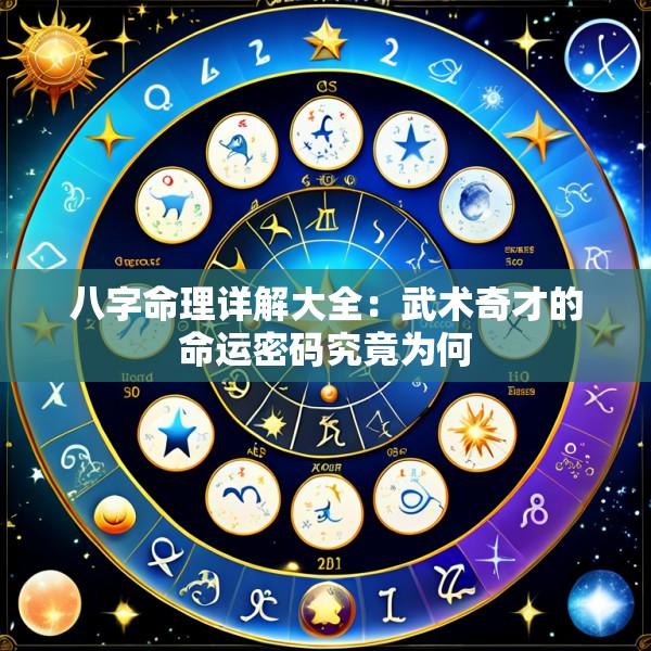 八字命理详解大全：武术奇才的命运密码究竟为何