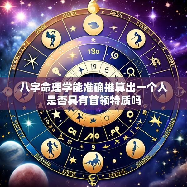 八字命理学能准确推算出一个人是否具有首领特质吗