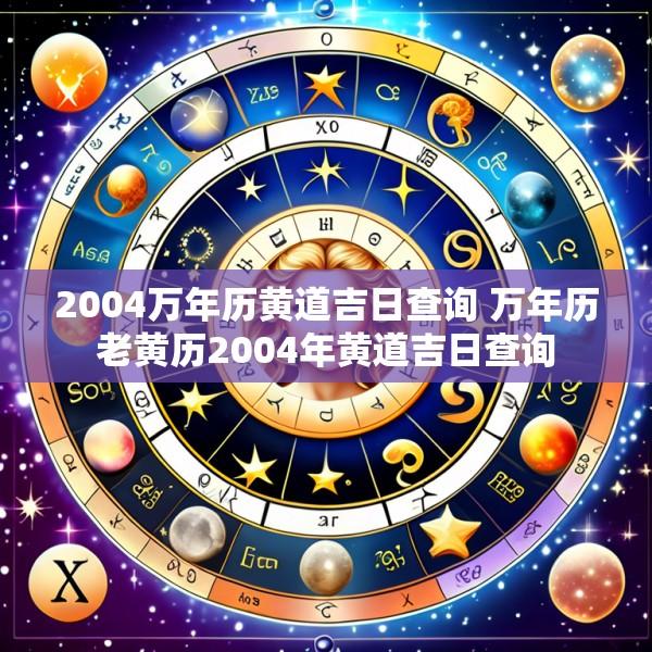 2004万年历黄道吉日查询 万年历老黄历2004年黄道吉日查询