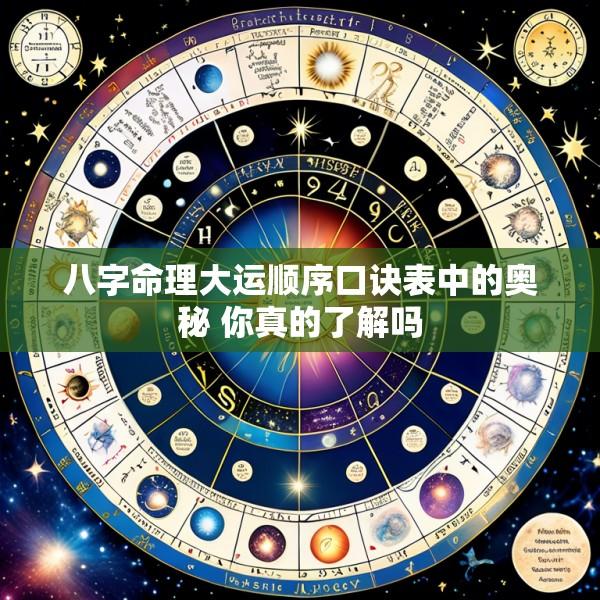 八字命理大运顺序口诀表中的奥秘 你真的了解吗