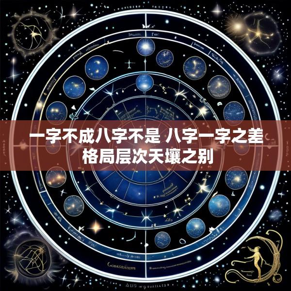 一字不成八字不是 八字一字之差 格局层次天壤之别