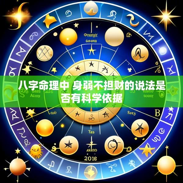 八字命理中 身弱不担财的说法是否有科学依据