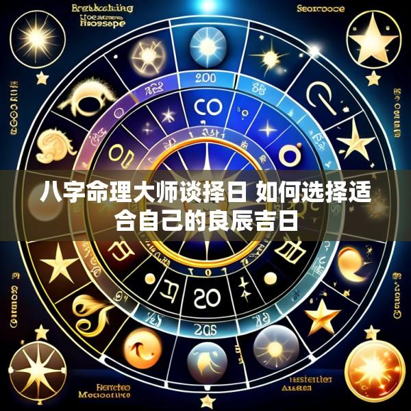 八字命理大师谈择日 如何选择适合自己的良辰吉日