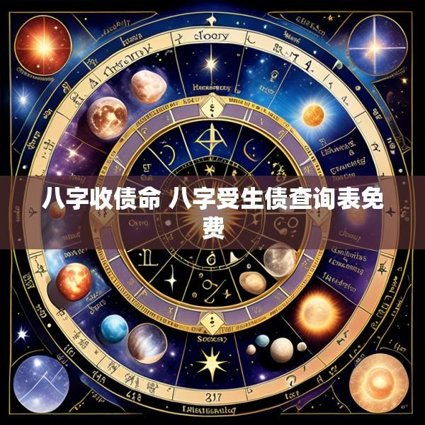 八字收债命 八字受生债查询表免费