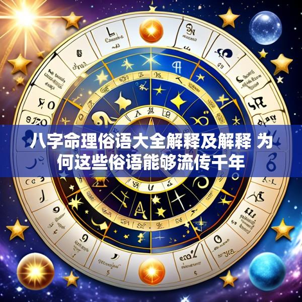 八字命理俗语大全解释及解释 为何这些俗语能够流传千年