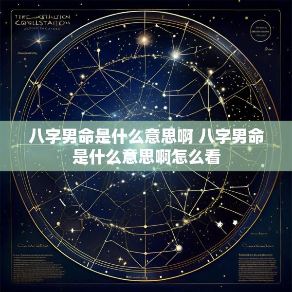 八字男命是什么意思啊 八字男命是什么意思啊怎么看