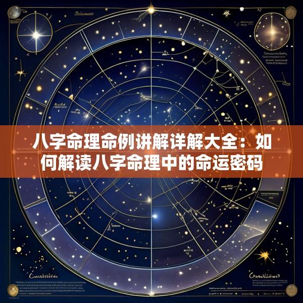 八字命理命例讲解详解大全：如何解读八字命理中的命运密码