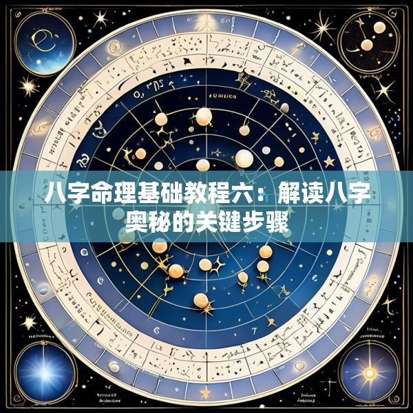 八字命理基础教程六：解读八字奥秘的关键步骤