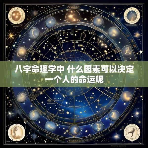八字命理学中 什么因素可以决定一个人的命运呢