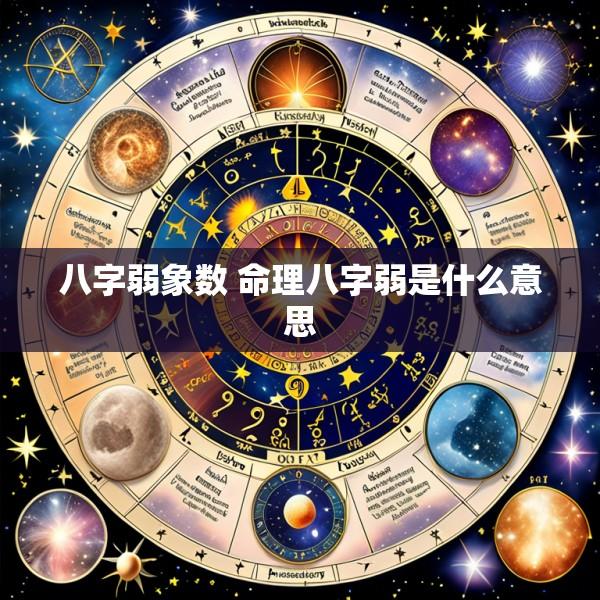 八字弱象数 命理八字弱是什么意思