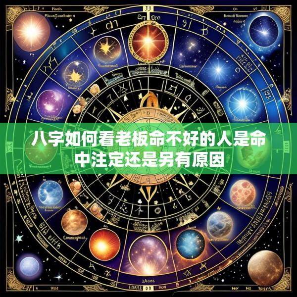 八字如何看老板命不好的人是命中注定还是另有原因