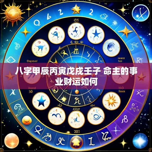 八字甲辰丙寅戊戌壬子 命主的事业财运如何