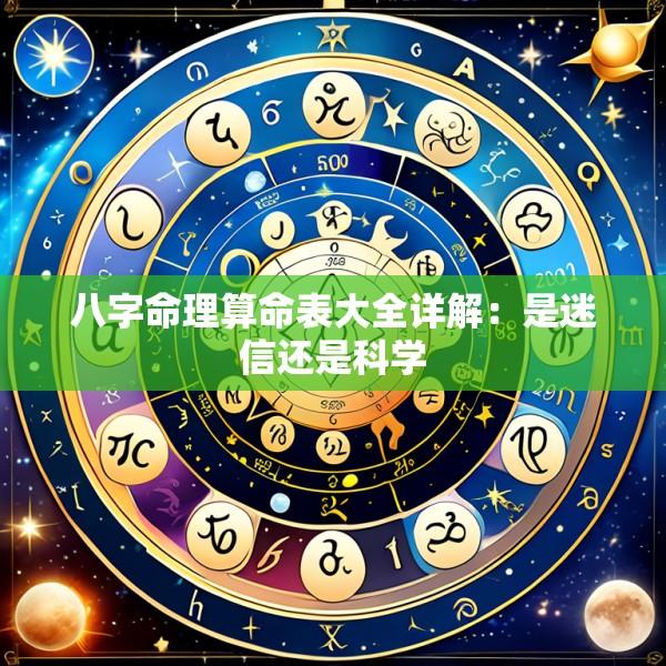 八字命理算命表大全详解：是迷信还是科学