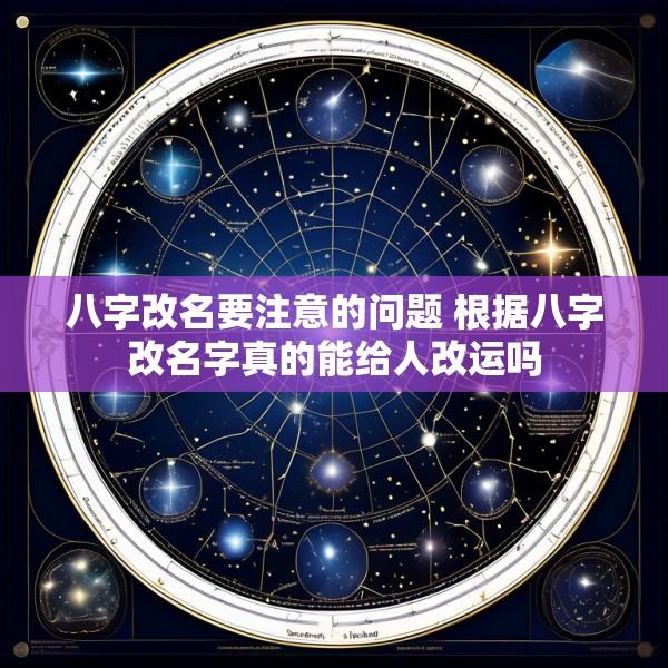 八字改名要注意的问题 根据八字改名字真的能给人改运吗