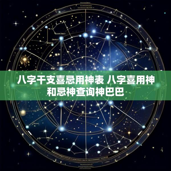 八字干支喜忌用神表 八字喜用神和忌神查询神巴巴