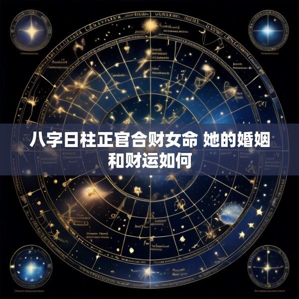 八字日柱正官合财女命 她的婚姻和财运如何
