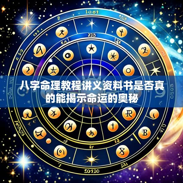 八字命理教程讲义资料书是否真的能揭示命运的奥秘