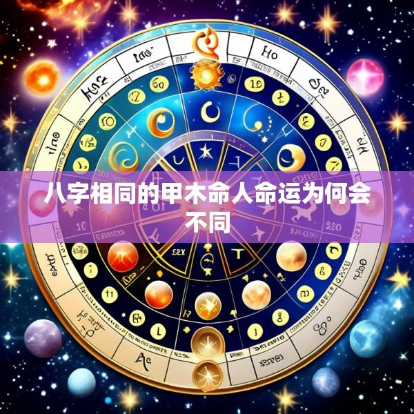 八字相同的甲木命人命运为何会不同