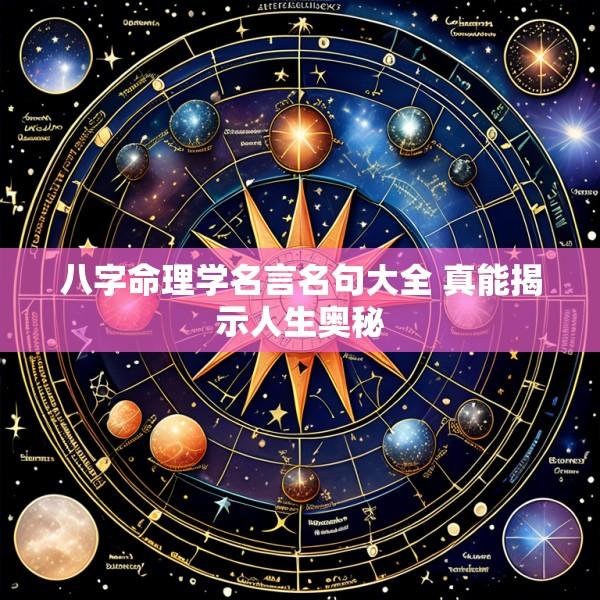 八字命理学名言名句大全 真能揭示人生奥秘