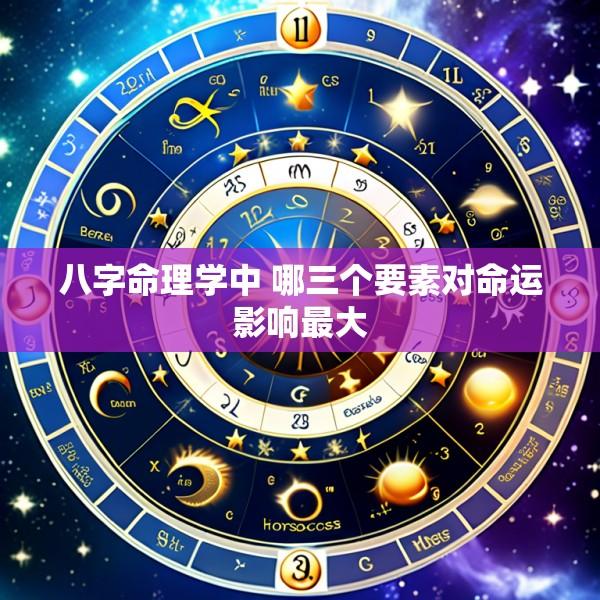 八字命理学中 哪三个要素对命运影响最大