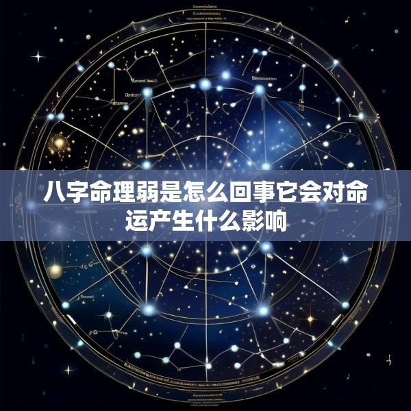 八字命理弱是怎么回事它会对命运产生什么影响