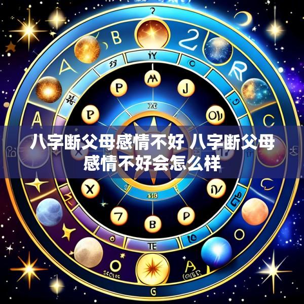 八字断父母感情不好 八字断父母感情不好会怎么样