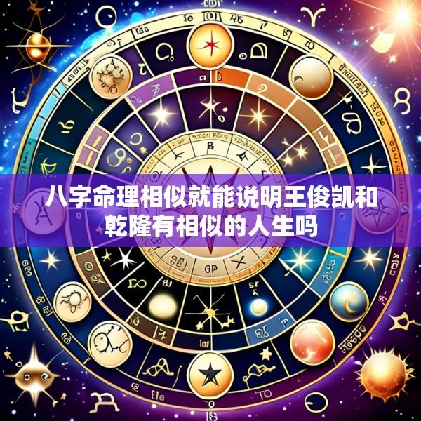 八字命理相似就能说明王俊凯和乾隆有相似的人生吗