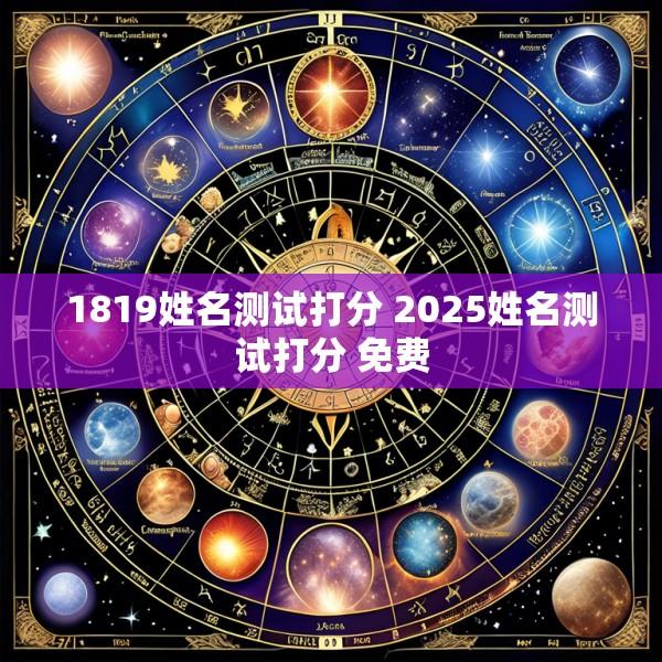 1819姓名测试打分 2025姓名测试打分 免费