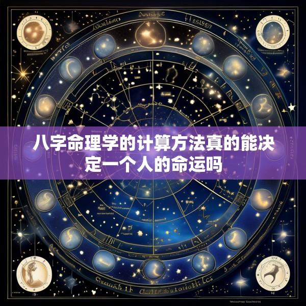 八字命理学的计算方法真的能决定一个人的命运吗