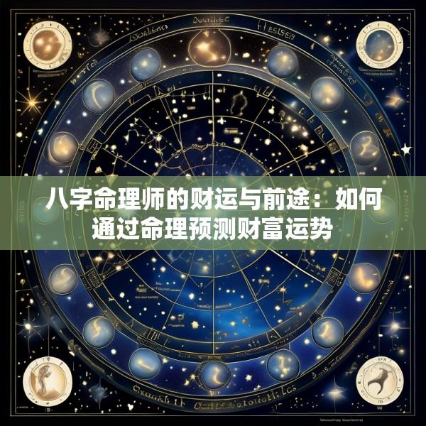 八字命理师的财运与前途：如何通过命理预测财富运势