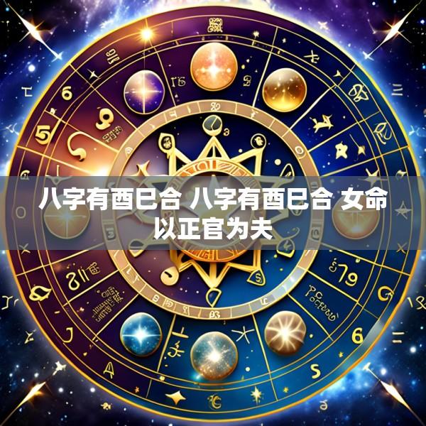 八字有酉巳合 八字有酉巳合 女命以正官为夫