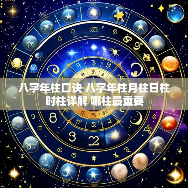 八字年柱口诀 八字年柱月柱日柱时柱详解 哪柱最重要