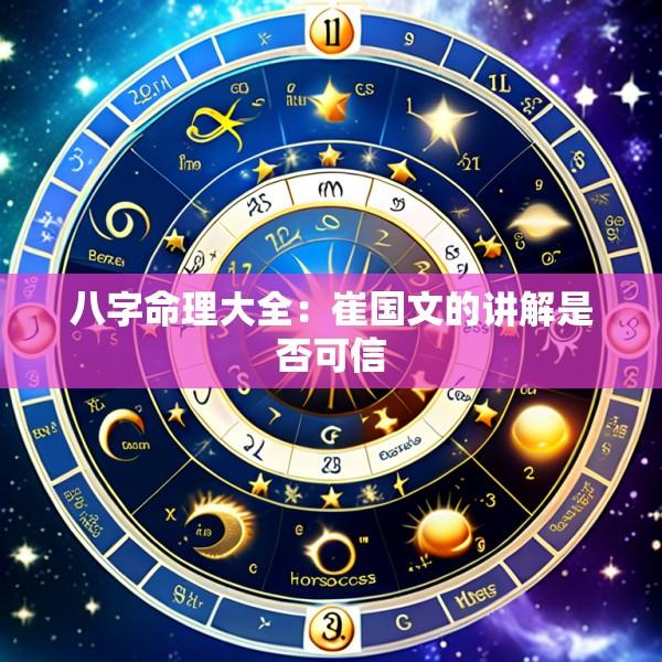 八字命理大全：崔国文的讲解是否可信