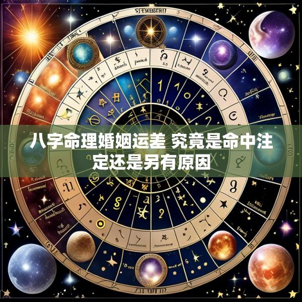 八字命理婚姻运差 究竟是命中注定还是另有原因