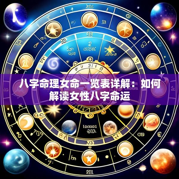 八字命理女命一览表详解：如何解读女性八字命运