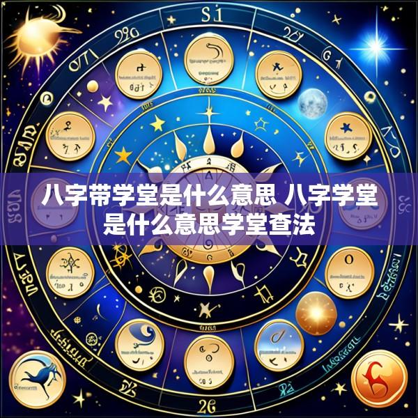 八字带学堂是什么意思 八字学堂是什么意思学堂查法