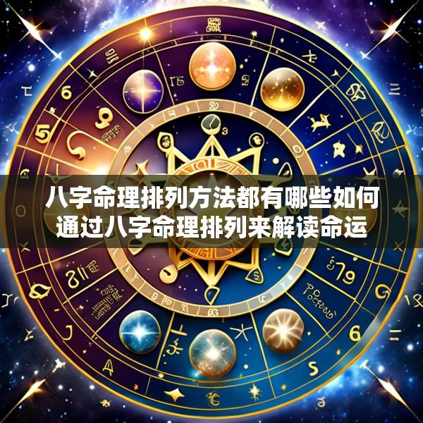 八字命理排列方法都有哪些如何通过八字命理排列来解读命运