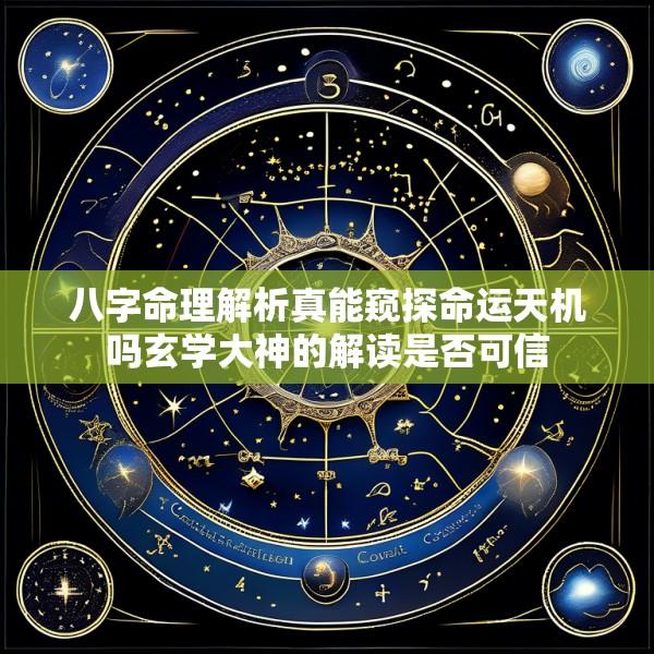 八字命理解析真能窥探命运天机吗玄学大神的解读是否可信