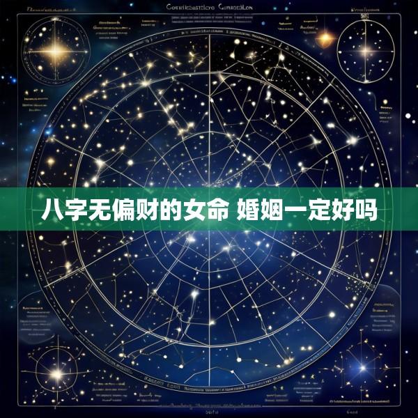 八字无偏财的女命 婚姻一定好吗