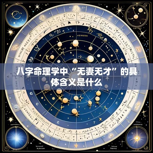 八字命理学中“无妻无才”的具体含义是什么