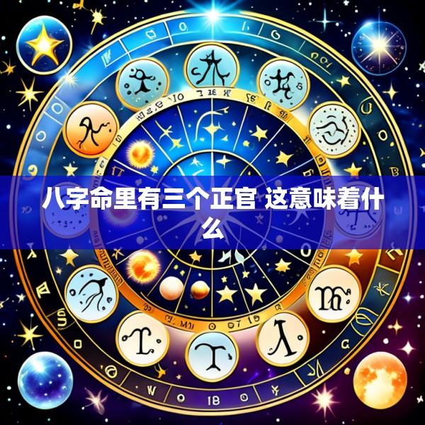 八字命里有三个正官 这意味着什么